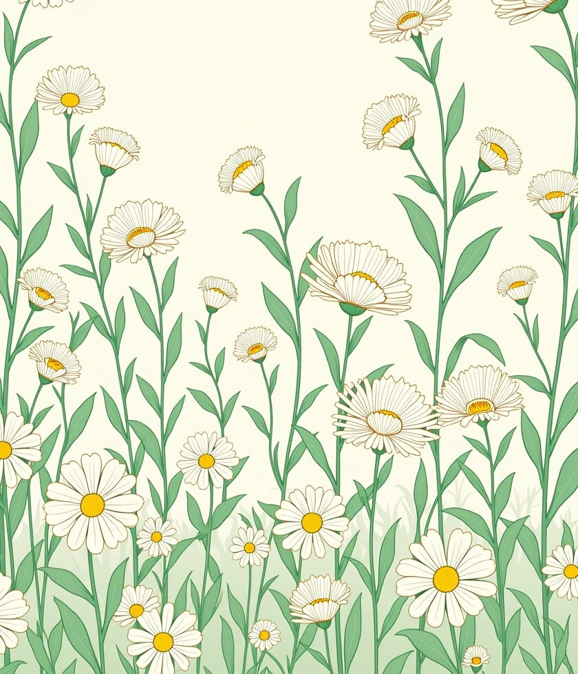Daisy Field Garden Pattern Design Rug