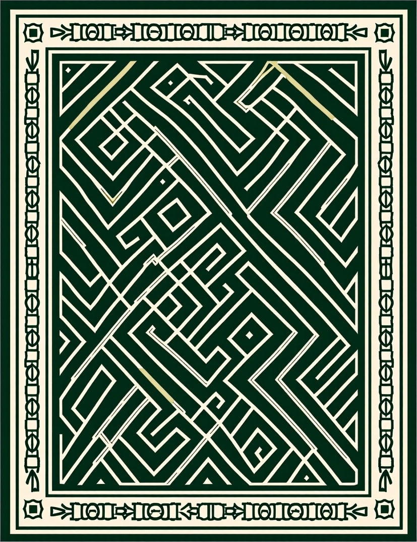 Geometric Maze Patterned Rug