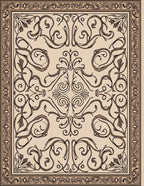 Elegant Scrollwork Vintage Design Rug