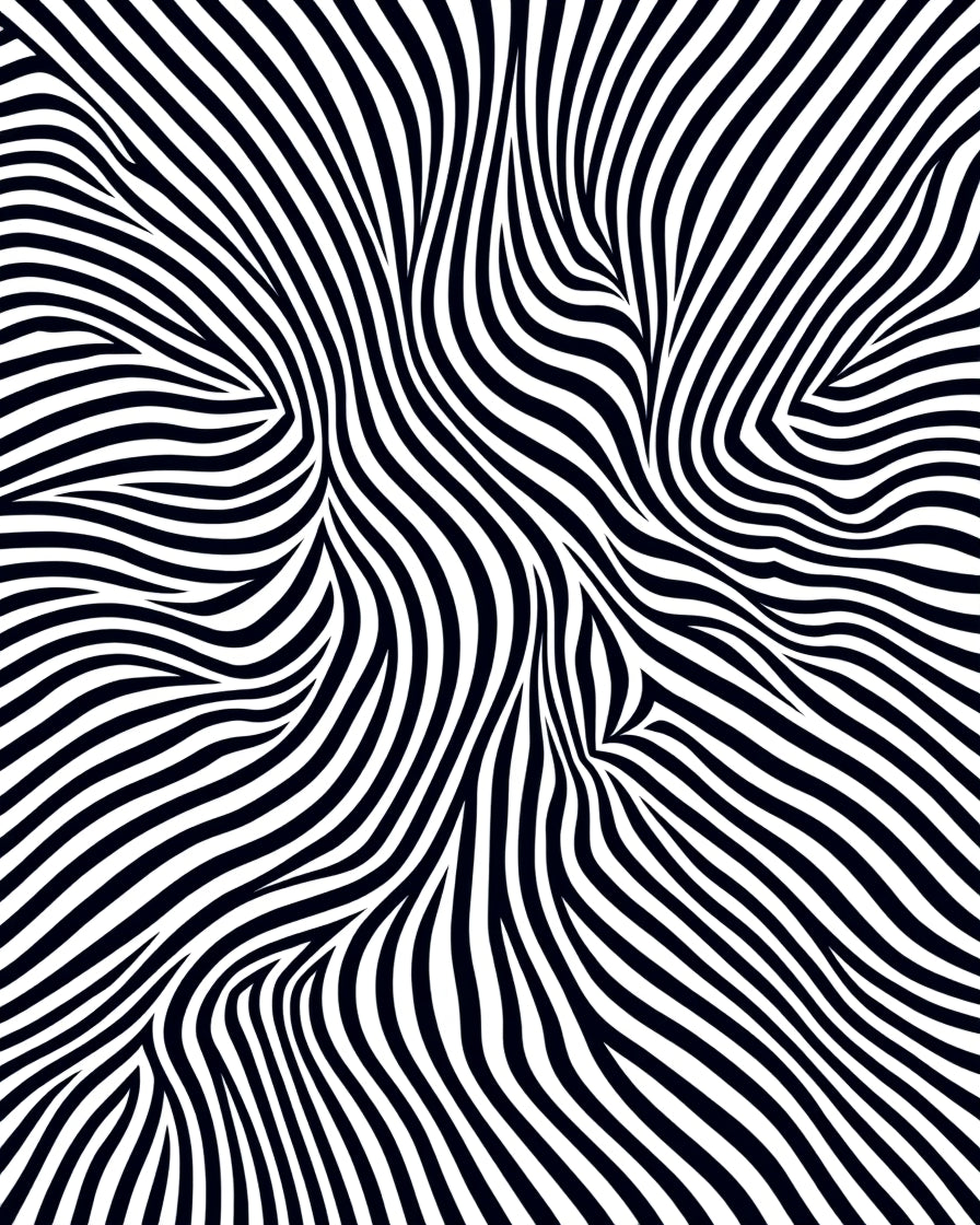 Black and White Abstract Swirl Pattern Rug