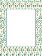 Intricate Mint Green Damask Pattern Rug