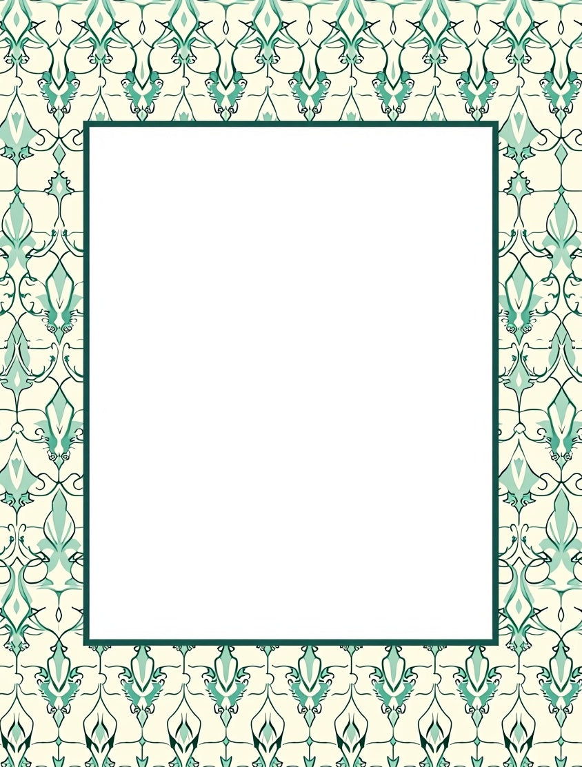 Intricate Mint Green Damask Pattern Rug