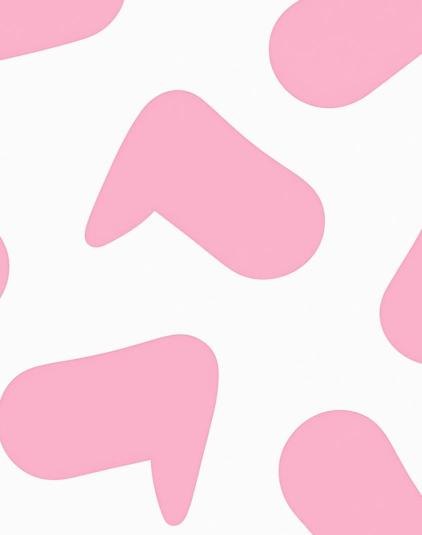 Pink Abstract Organic Shapes Rug