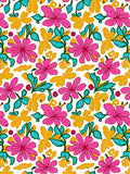 Whimsical Bright Floral Pattern Rug