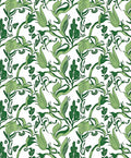 Art Nouveau Green Floral Vine Pattern Rug