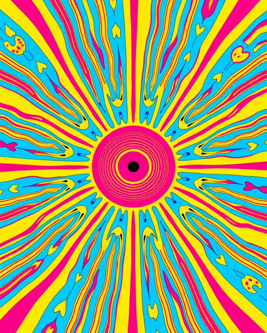 Vibrant Sunburst Abstract Pattern Rug