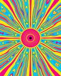 Vibrant Sunburst Abstract Pattern Rug