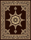 Elegant Medallion Scroll Border Design Rug