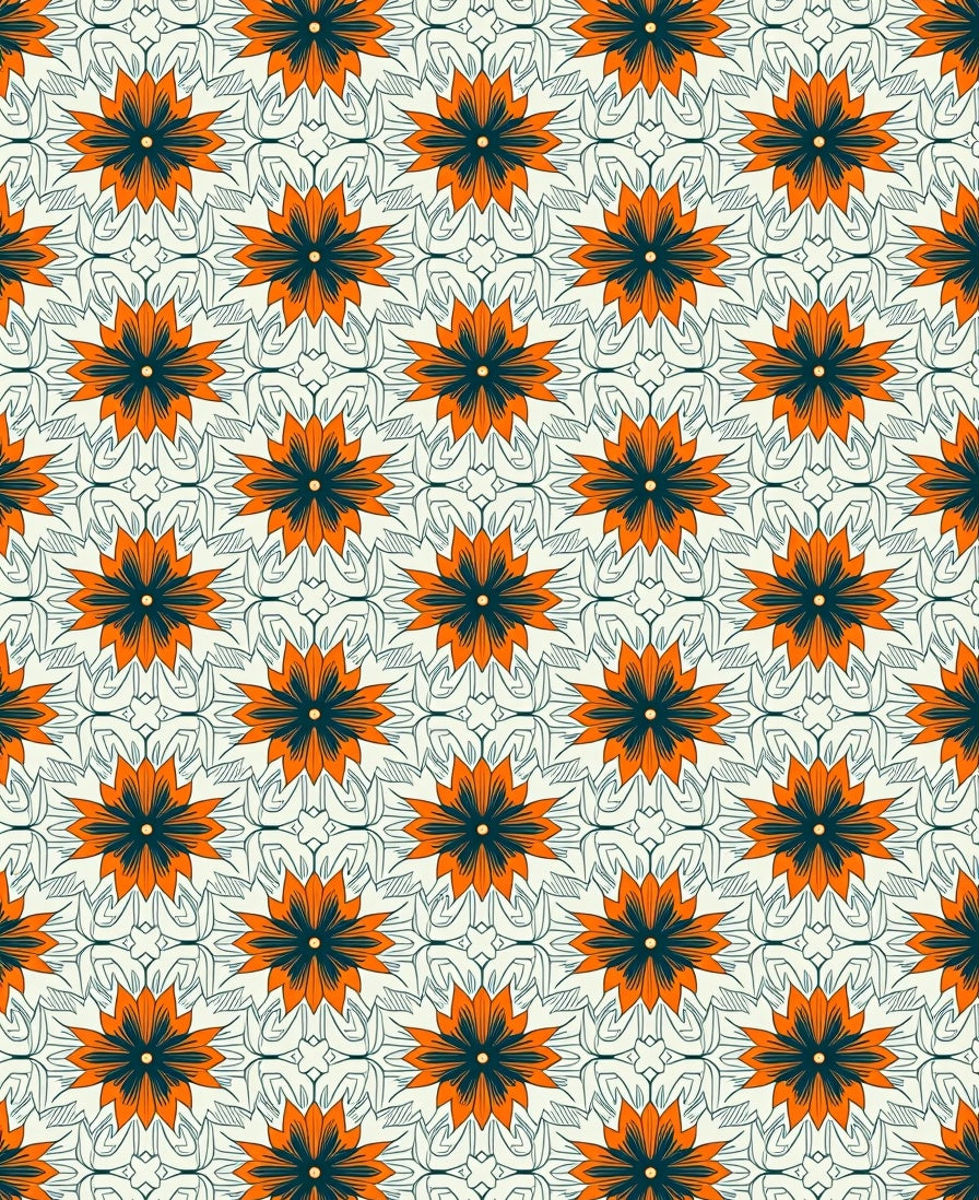 Bold Floral Medallion Pattern Rug