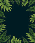 Tropical Green Leaf Patterned Rug
