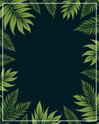 Tropical Green Leaf Patterned Rug