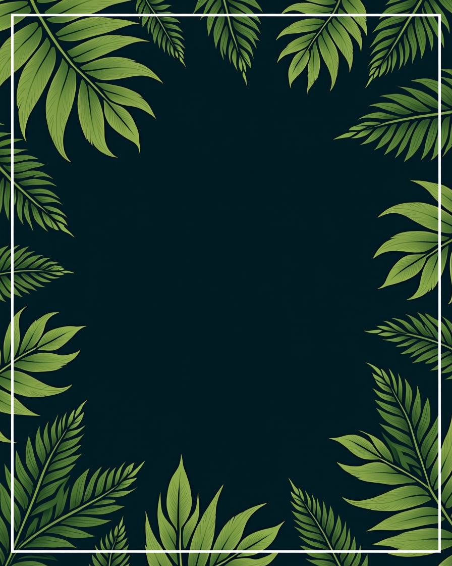 Tropical Green Leaf Patterned Rug