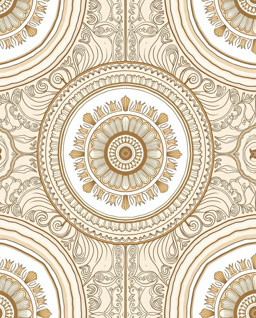 Ornate Mandala Medallion Pattern Rug