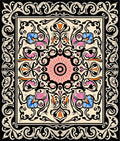 Ornate Floral Swirl Centerpiece Rug