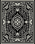 Black Ivory Ornate Floral Scroll Rug