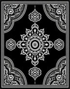 Ornate Mandala Design Contrast Rug