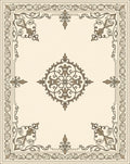Ornate Scrollwork and Floral Medallion Design Rug