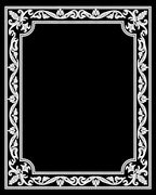 Ornate White Floral Border Design Rug
