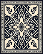 Bold Tribal Symmetric Design Rug