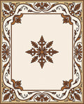 Ornate Floral Medallion Frame Design Rug