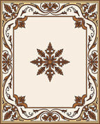 Ornate Floral Medallion Frame Design Rug