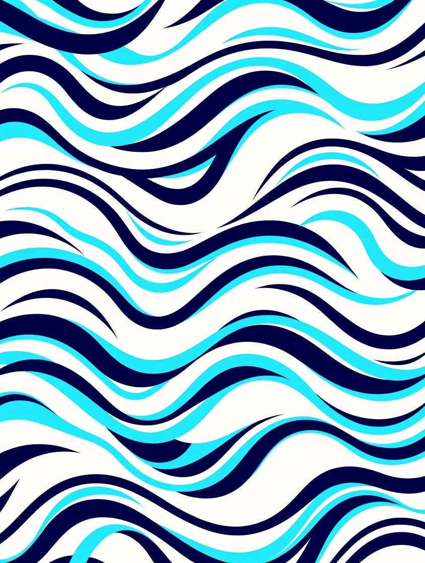 Flowing Waves Patterned Rug