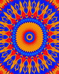 Vibrant Radial Floral Sunburst Design Rug