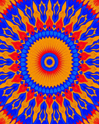 Vibrant Radial Floral Sunburst Design Rug