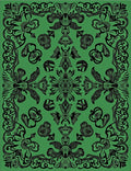 Ornate Emerald Floral Swirl Rug