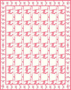 Pink Abstract Square Pattern Rug
