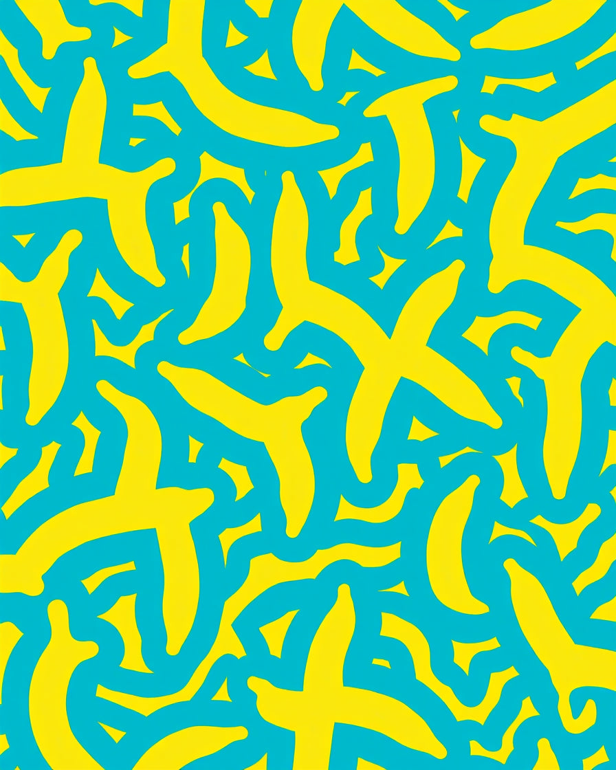 Abstract Yellow Banana Pattern Rug