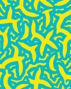 Abstract Yellow Banana Pattern Rug