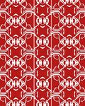Red White Abstract Contemporary Design Rug