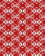 Red White Abstract Contemporary Design Rug