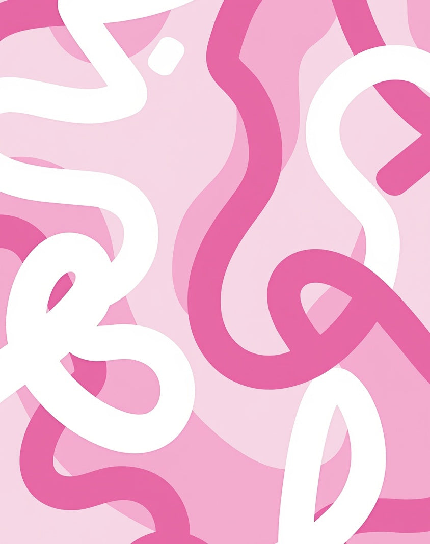 Sweet Pink Wave Pattern Design Rug
