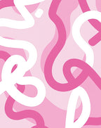 Sweet Pink Wave Pattern Design Rug