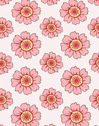 Pink Floral Pattern With Yellow Accents Rug