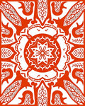Red Mandala Geometric Pattern Rug