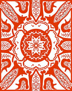 Red Mandala Geometric Pattern Rug