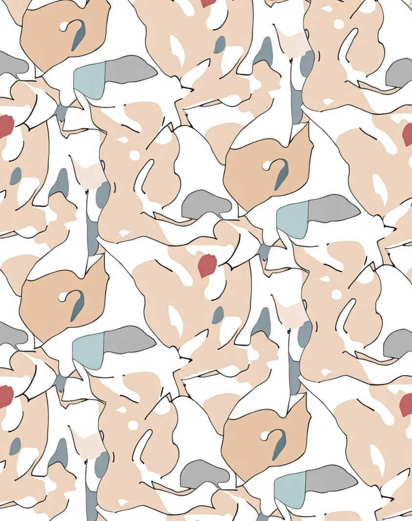 Abstract Organic Shapes Pattern Design Rug