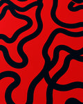 Bold Red Black Abstract Rug