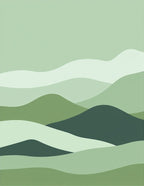 Minimalist Wavy Hillscape Pattern Rug