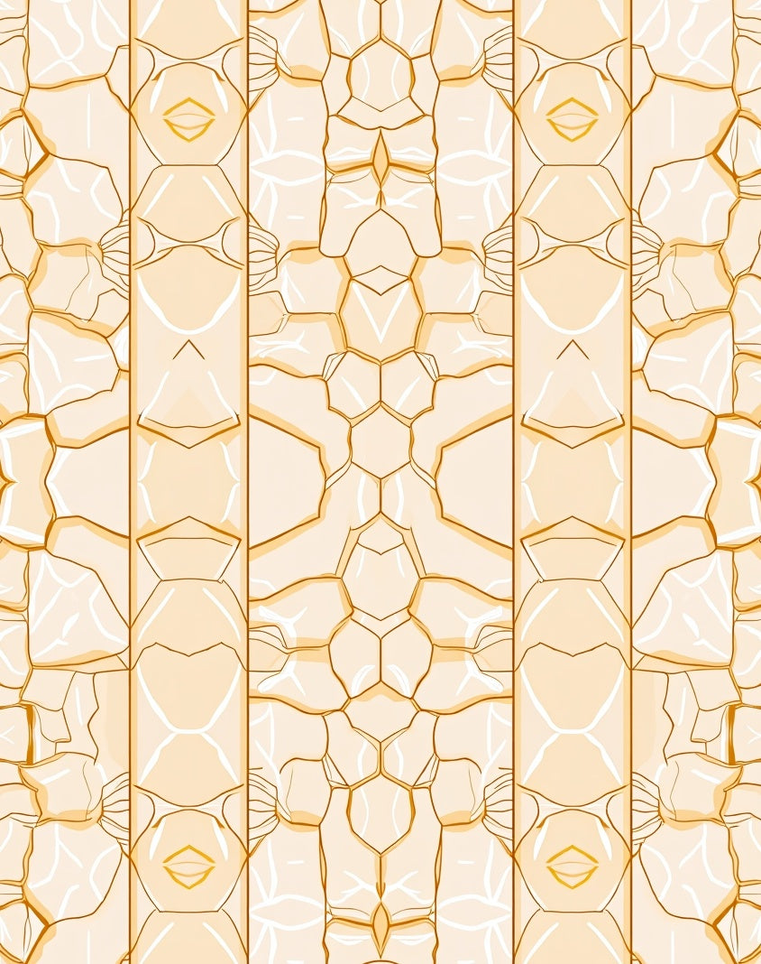 Pale Orange Geometric Honeycomb Pattern Rug
