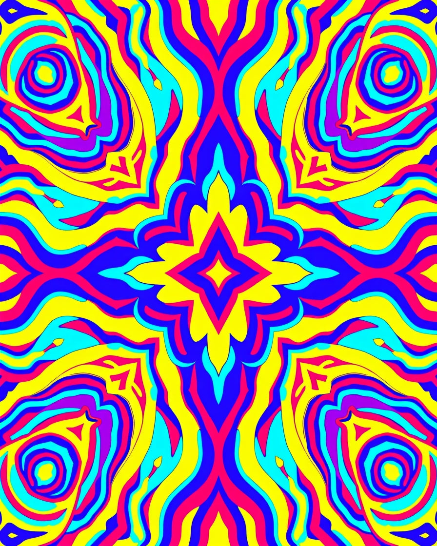 Vibrant Psychedelic Swirl Pattern Rug