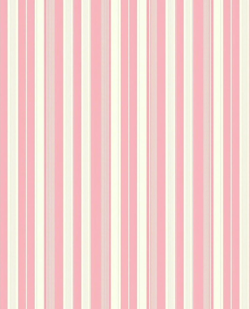 Classic Pink Cream Stripe Pattern Rug
