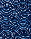 Wavy Blue Flow Pattern Rug