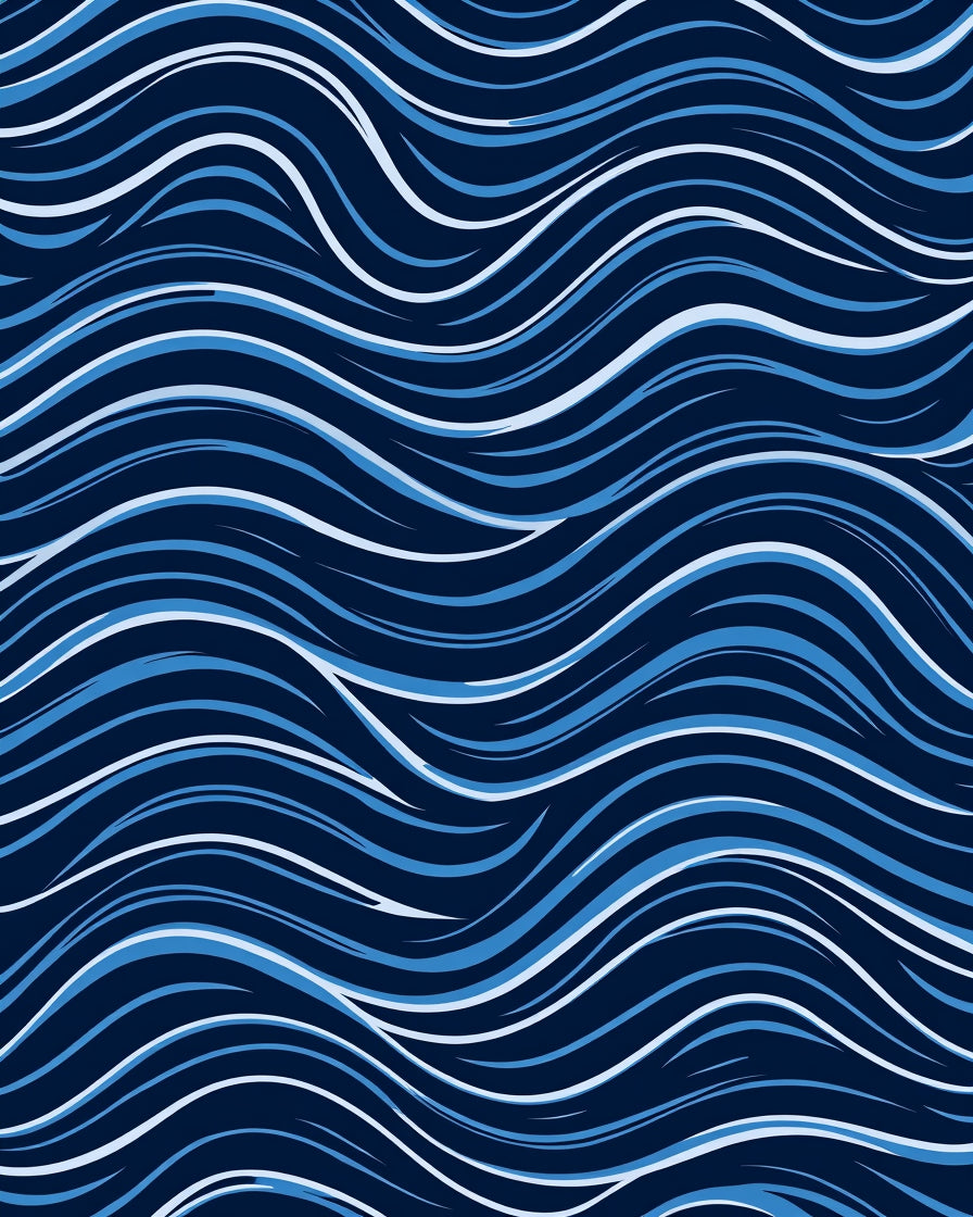 Wavy Blue Flow Pattern Rug