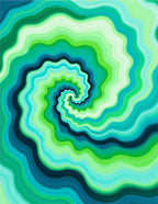 Vibrant Aqua Green Swirl Pattern Rug