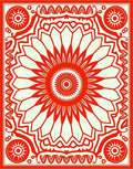 Bold Sunburst Mandala Design Rug