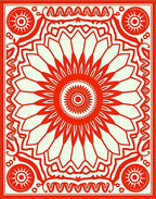 Bold Sunburst Mandala Design Rug